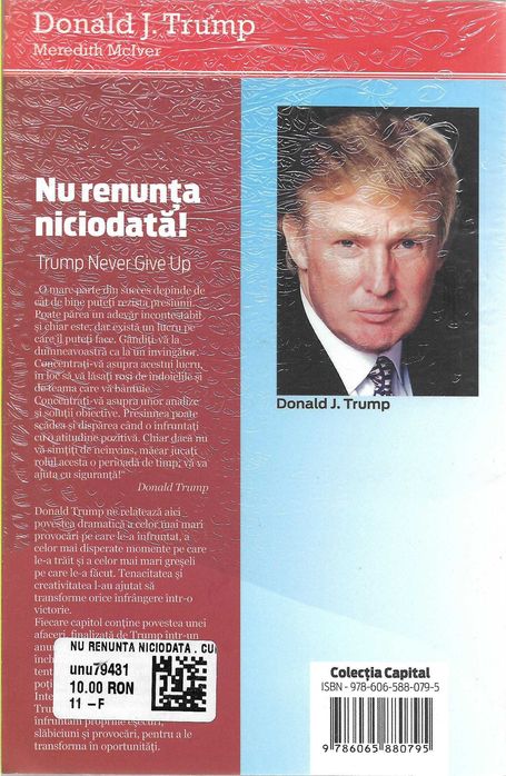 Super carte motivationala Donald Trump Mciver Nu renunta niciodata