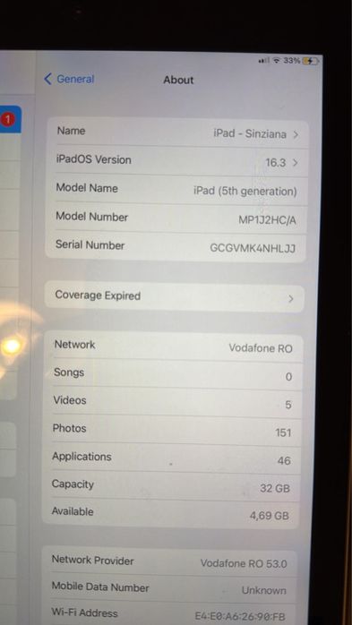 Ipad 5th generation wifi cellular 32gb