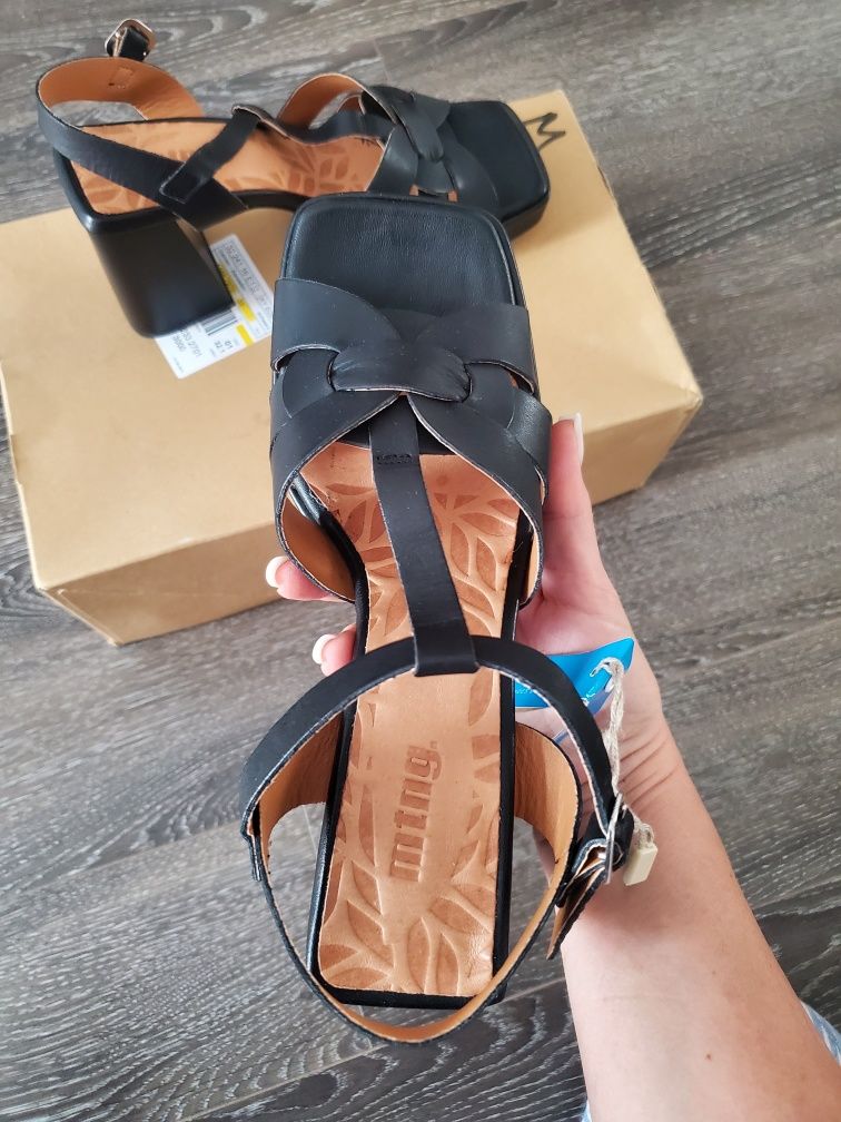 Sandale noi piele MTNG