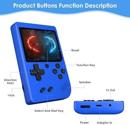 Нова Ретро портативна игрова конзола 520 игри LCD екран синя за деца