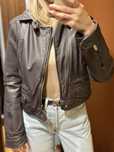 Geaca de piele maro Castro Jeans