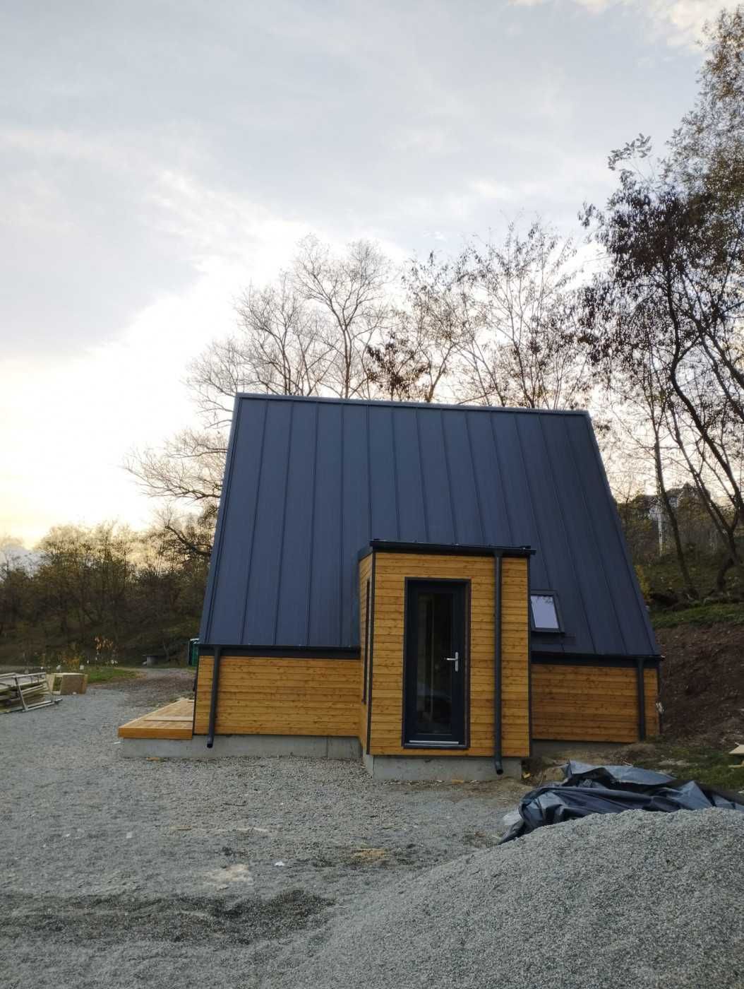 Cabana stil A Frame, casa din structura de lemn la comanda de vanzare