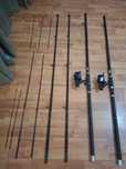 2 Lansete feeder cu mulinete, un Rod Pod care vine cu un senzor
