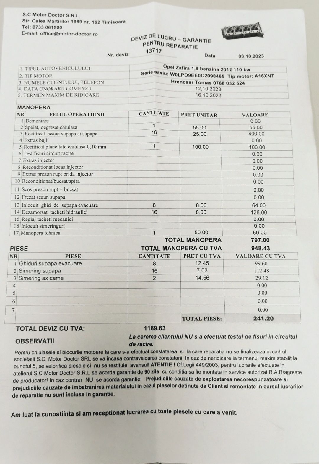 Motor A16XNT 150cp