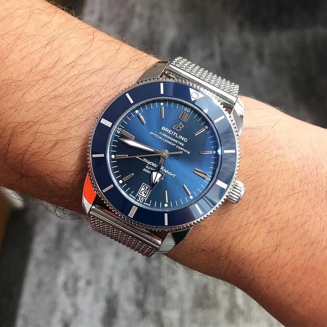 Часовници Breitling Superocean сребристо-синьо