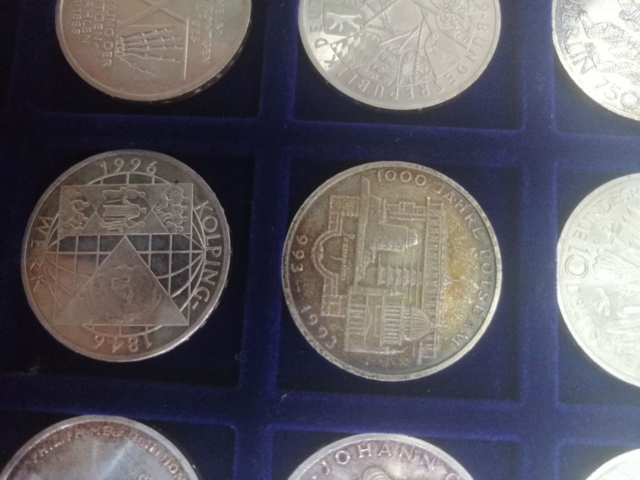 Лот немски сребърни монети 1987-97