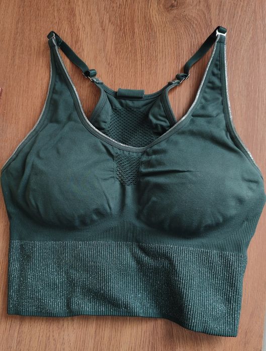 Bustiera sport/yoga Decathlon verde