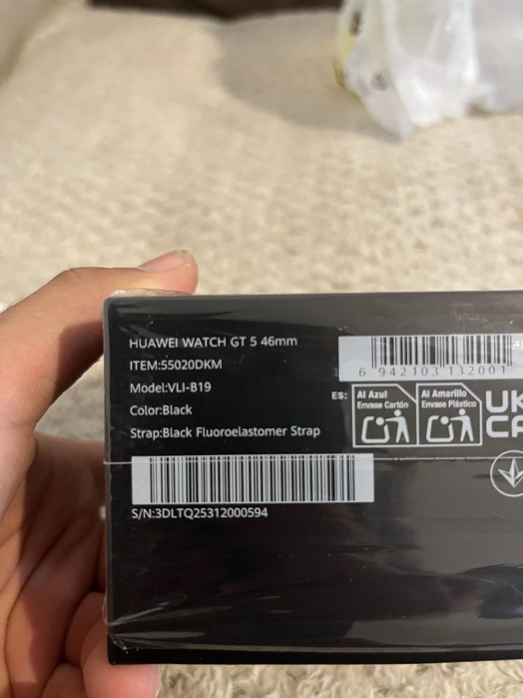 HUAWEI watch gt 5 black 46mm нов с гаранция 24 м
