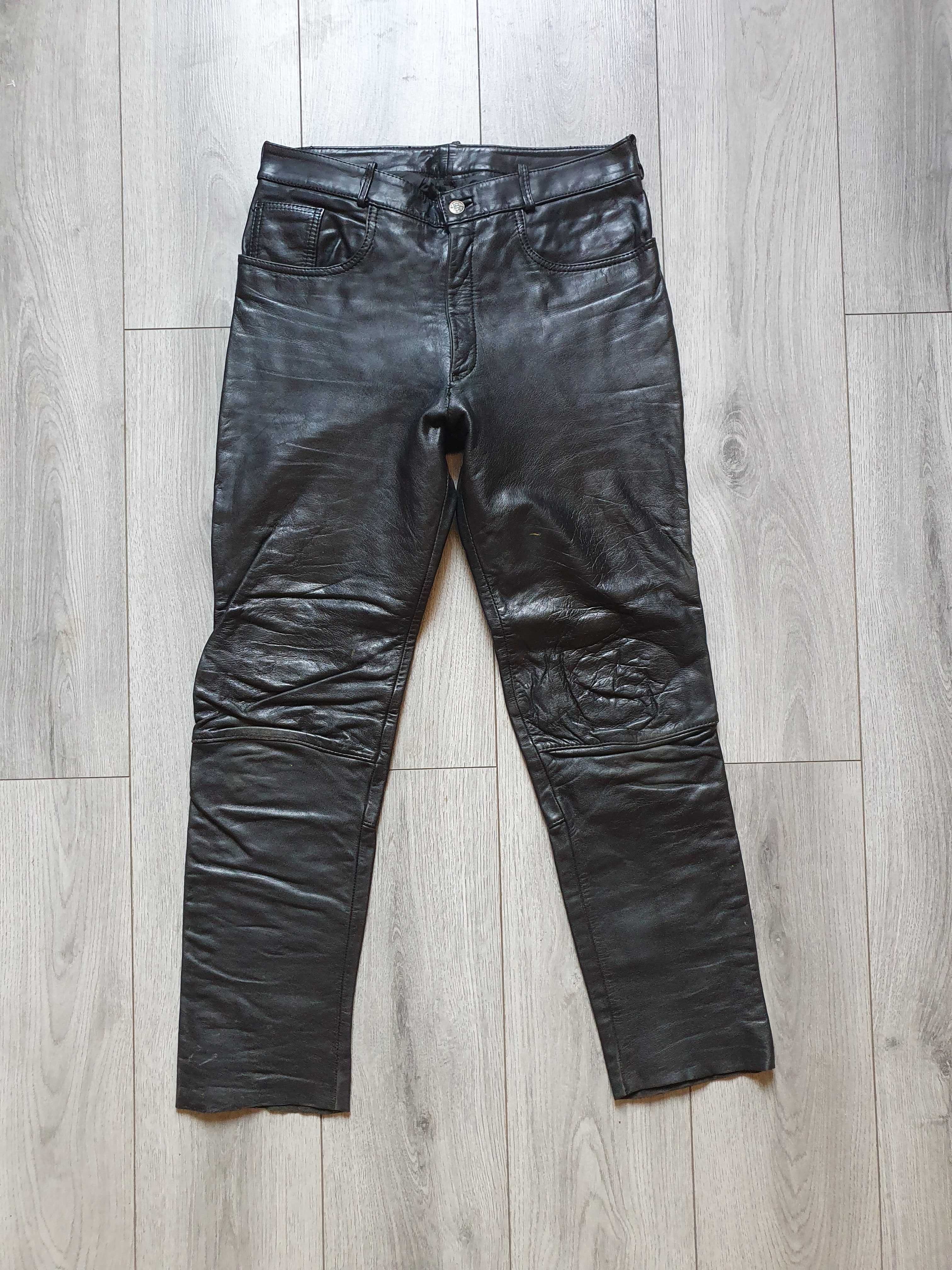 Pantaloni de piele GERMOT (rock, motor, biker) - Talie 81 cm