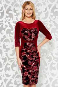 Rochie/rochita catifea roșie cu paiete noua
