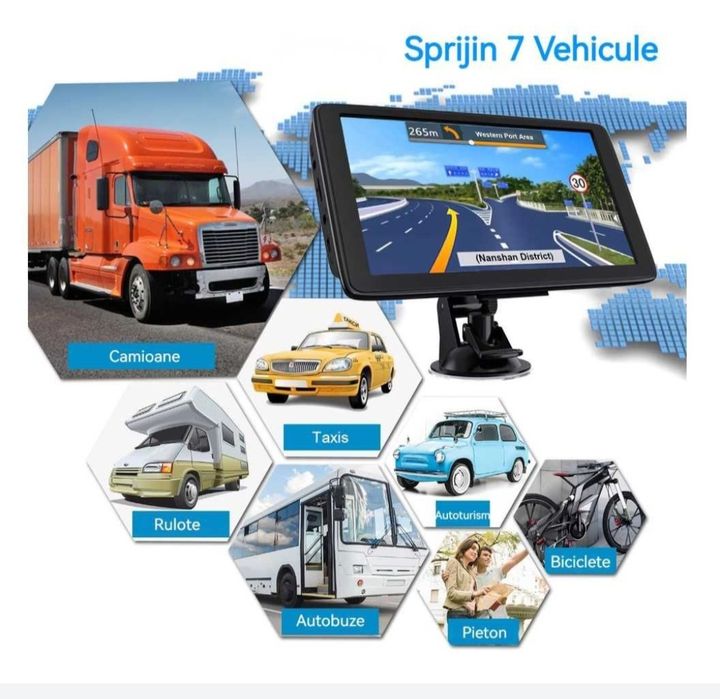 GPS 7 inch cu IGO Primo Truck 2025, bluetooth si camera marsarier