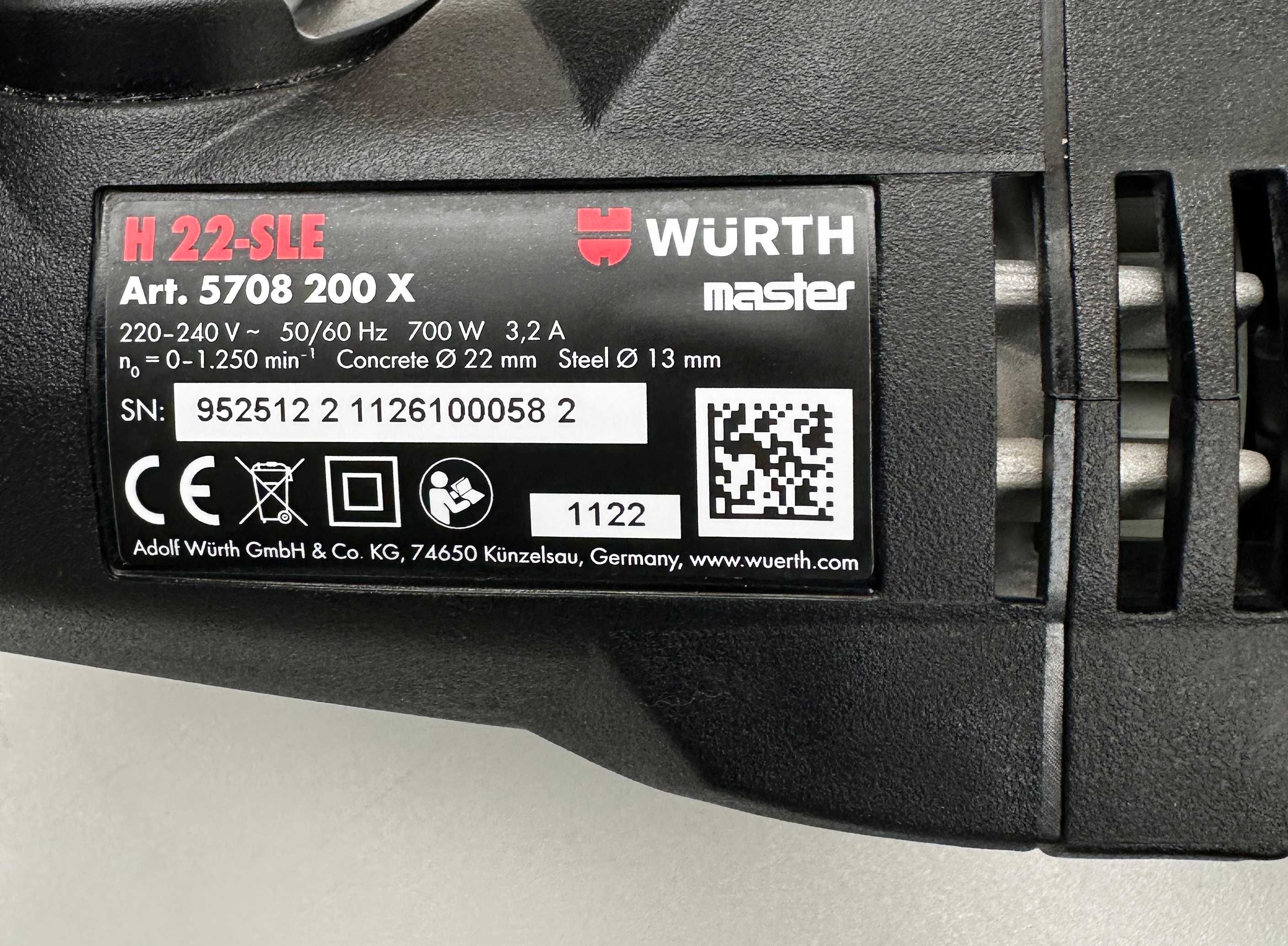 Wurth H 22-SLE - Нов Перфоратор 700W 2.2J