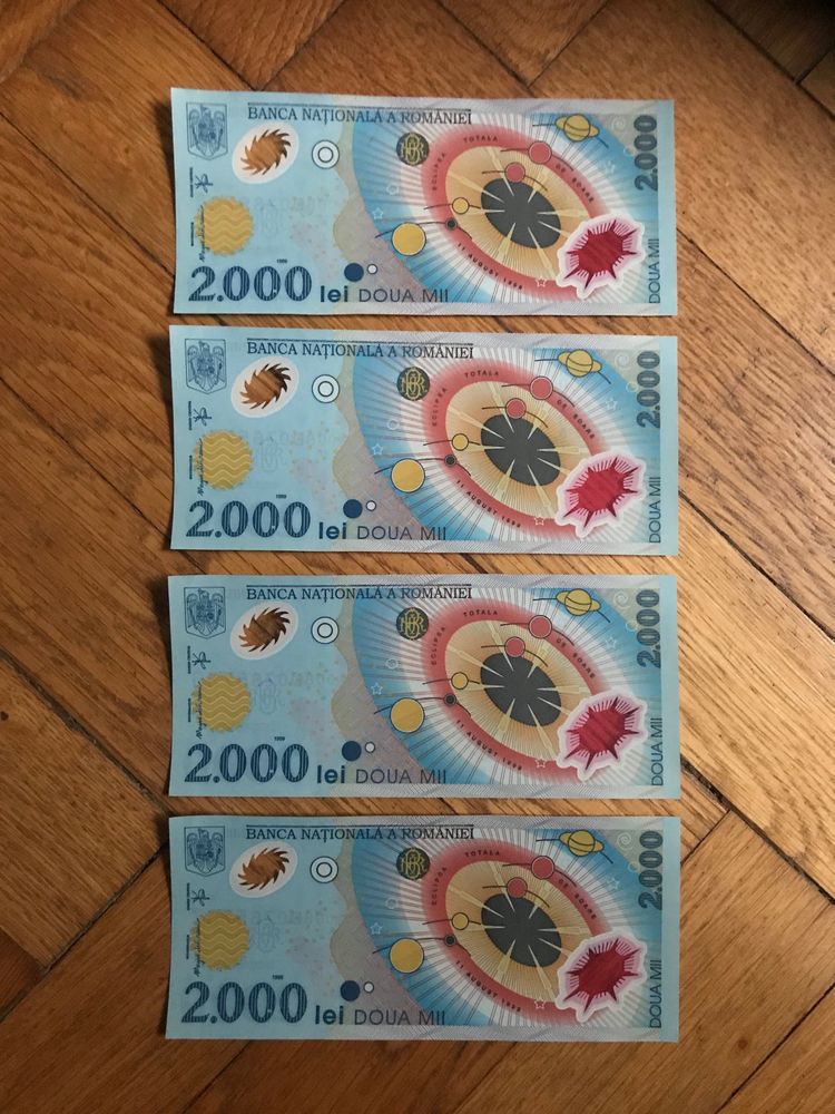 Bancnote 2000 lei cu eclipsa - în stare impecabilă