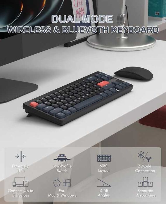 Tastatură mecanică wireless MAGIC-REFINER RKL680,
