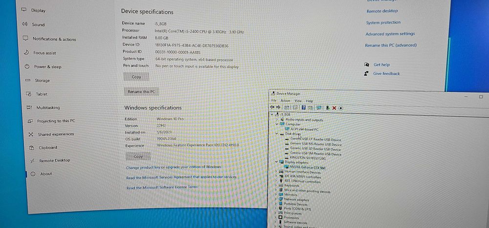 Desktop I5 8Gb RAM