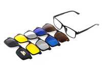 Солнцезащитные очки со сменными насадками 1+5 насадок анти фара