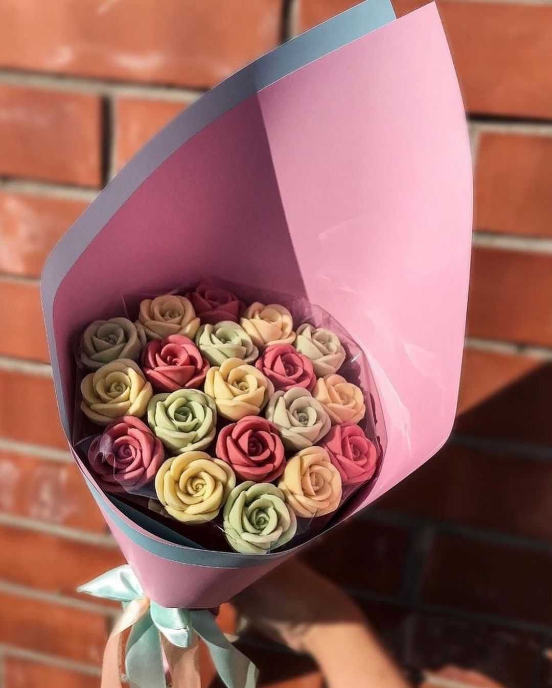 Шоколадные розы букет | Доставка съедобные цветы | Уникальный подарок