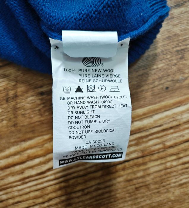 Lyle & Scott Оригинален мъжки син пуловер размер L