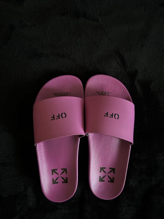 Off-White Printed faux leather slides.
