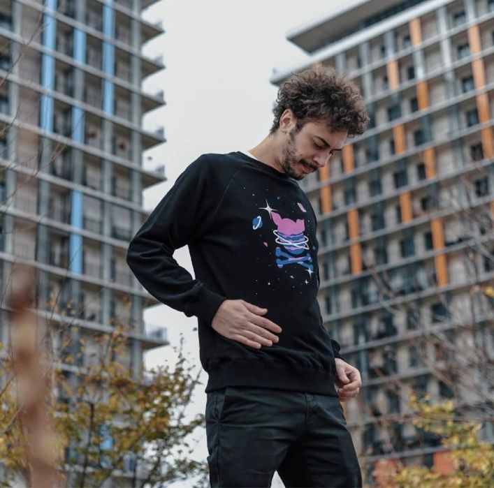 Bluza PORC  - neagra - model Galaxy