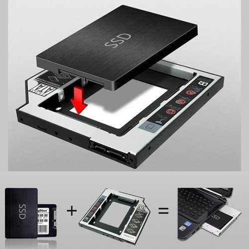 Адаптер Optibay (оптибей 12,7mm или 9,5mm ) + SSD объем 120/240/480,,,