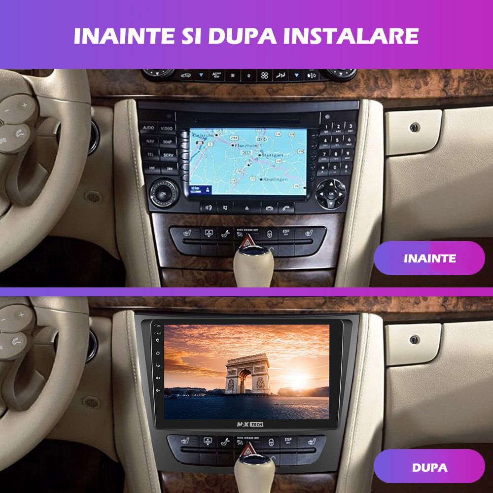 Navigatie Mercedes E-Class W211/CLS 2002-2010 dedicata Android GPS, BT