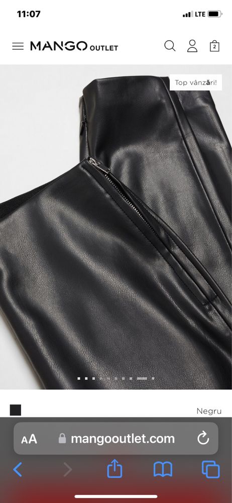 Pantaloni de piele mango XL