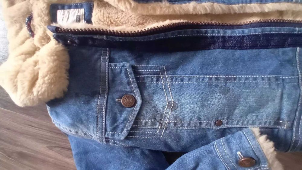 Geaca superba denim, imblanita, pentru copii marimea 98