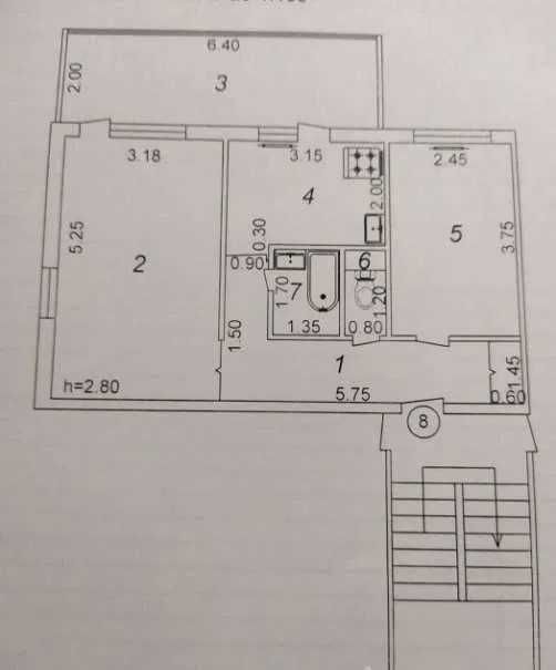 Продается 2/2/5 — Карасу 1 — Дунье, Аллея — 60 м² — без ремонта