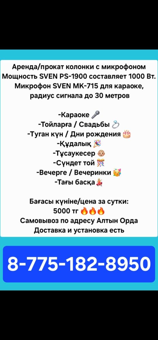 Колонка с 2 микрофоном