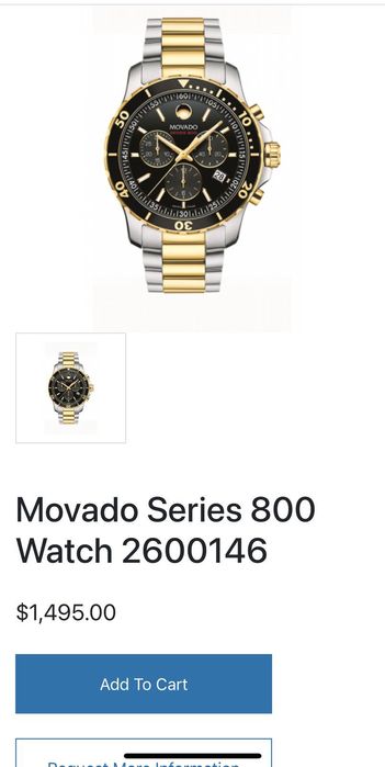 Ceas elvețian Movado Seria 800 Auriu Impecabil