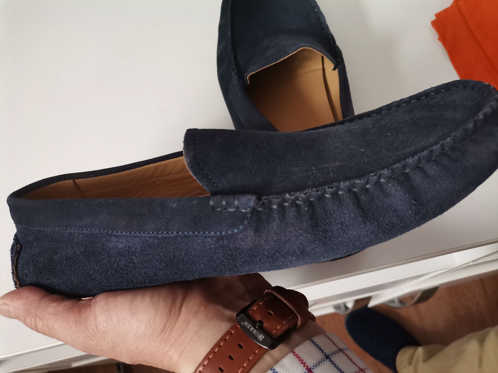Pantofi noi BIGOTTI VERA PELLE originali, culoare bleau mărimea 43