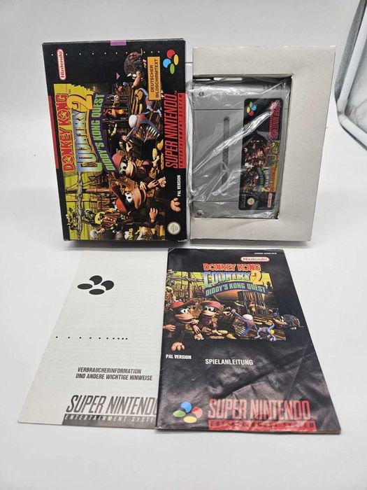 Caseta Donkey Kong 2 cutie + manual stare buna SNES super nintendo