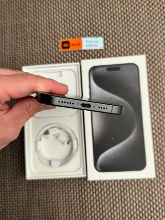 КАТО НОВ! iPhone 15 Pro MAX Лизинг от 50лв/м Black Titanium 256Gb