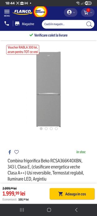 Combina frigorifica Beko NeoFrost, impecabila