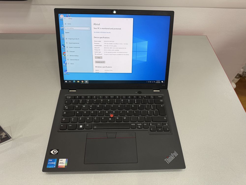 Lenovo ThinkPad L13 Gen 3, Core I5-1235u 12th Gen, SSD 256, RAM 8 Gb