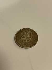 Moneda 20 lei cu Stefan Cel Mare, de colectie, anul 1992