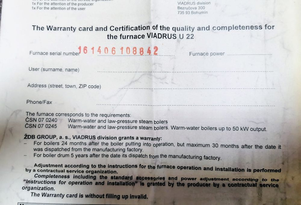Centrala viadrus u22c 34,9 kw