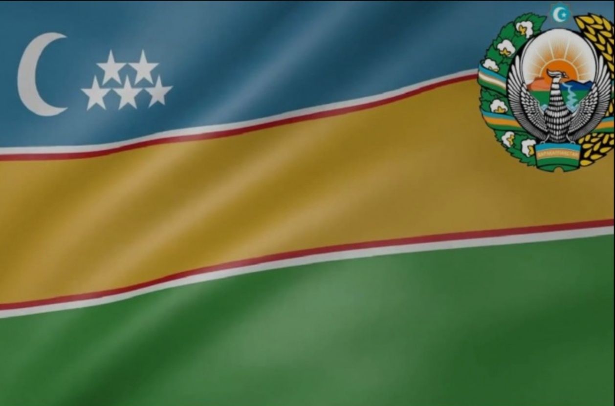 Қарақалпақстан флаг Qoraqalpog'iston bayrog'i