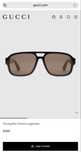 Оригинальные солнцезащитные очки Gucci Navigator Frame Sunglasses
