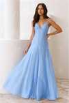 Rochie eleganta, vaporoasa (roz si baby blue), S M L