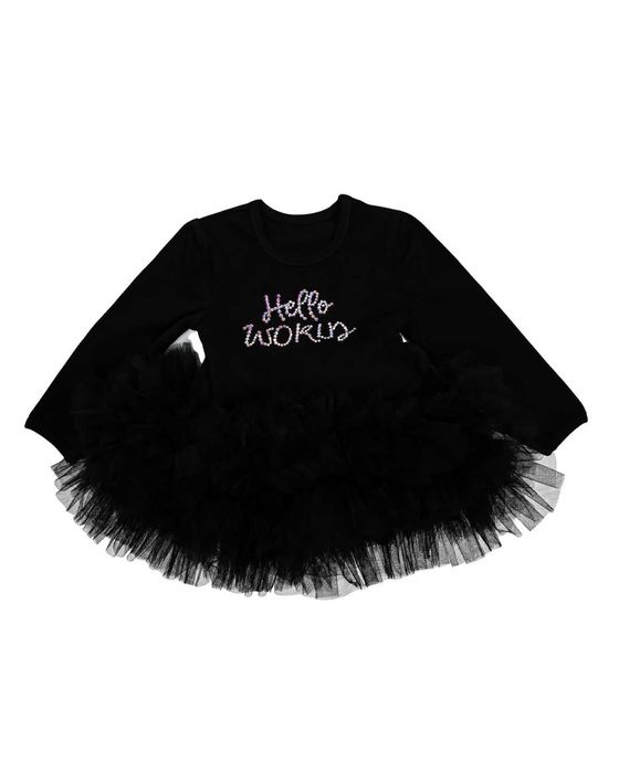 Body cu tutu și cristale Swarovski – Hello World – 68 cm