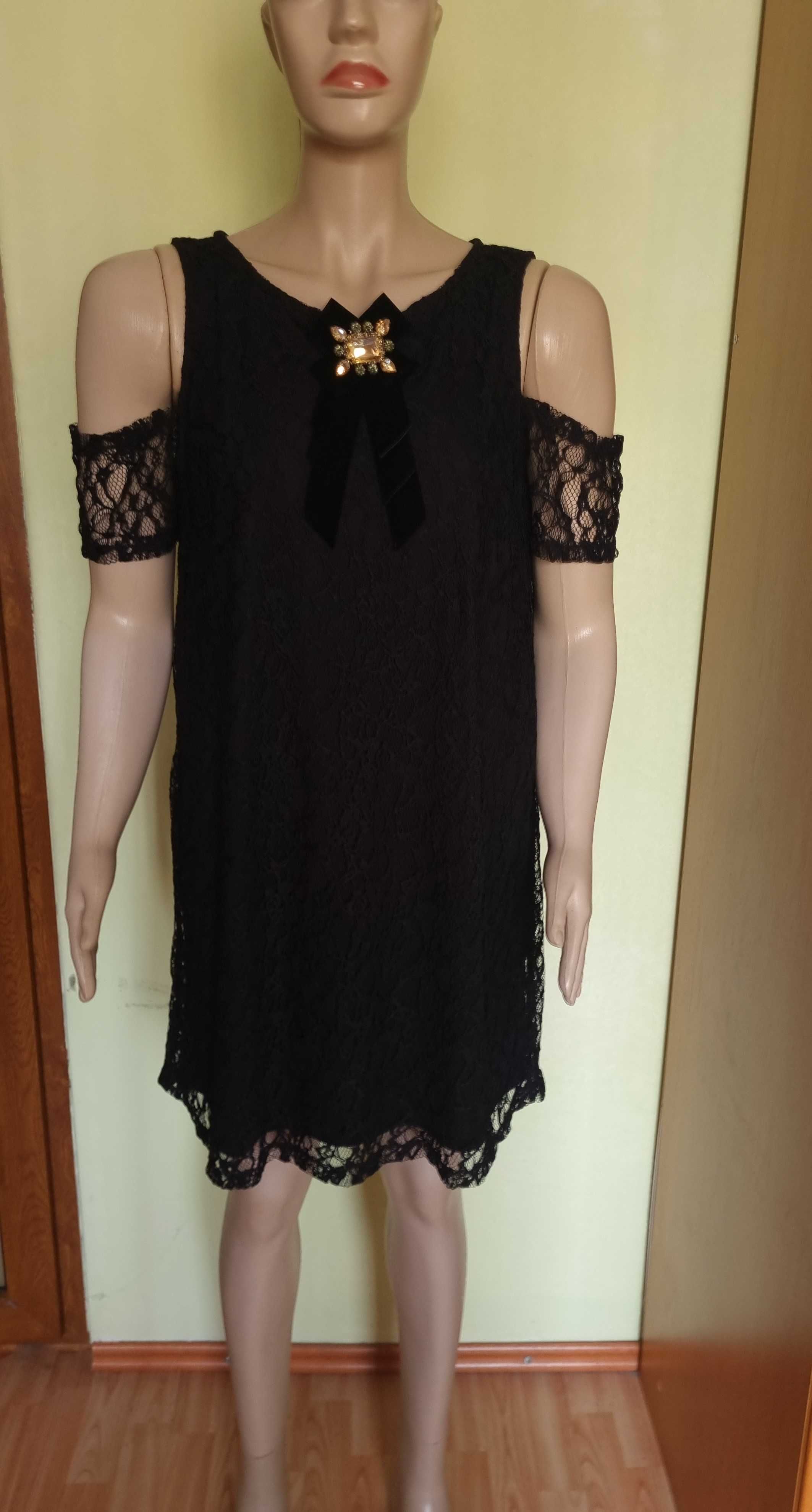 Rochie neagra scurta Waikiki, dantela, marimea XL