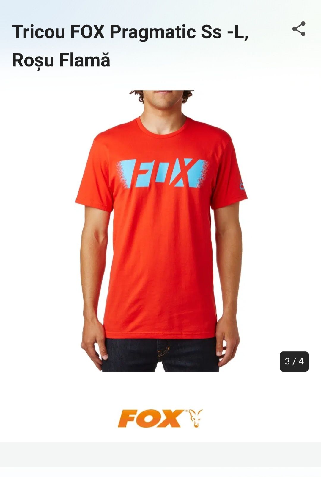Tricou FOX Pragmatic, mărimea M Roșu, 100% bumbac (man)