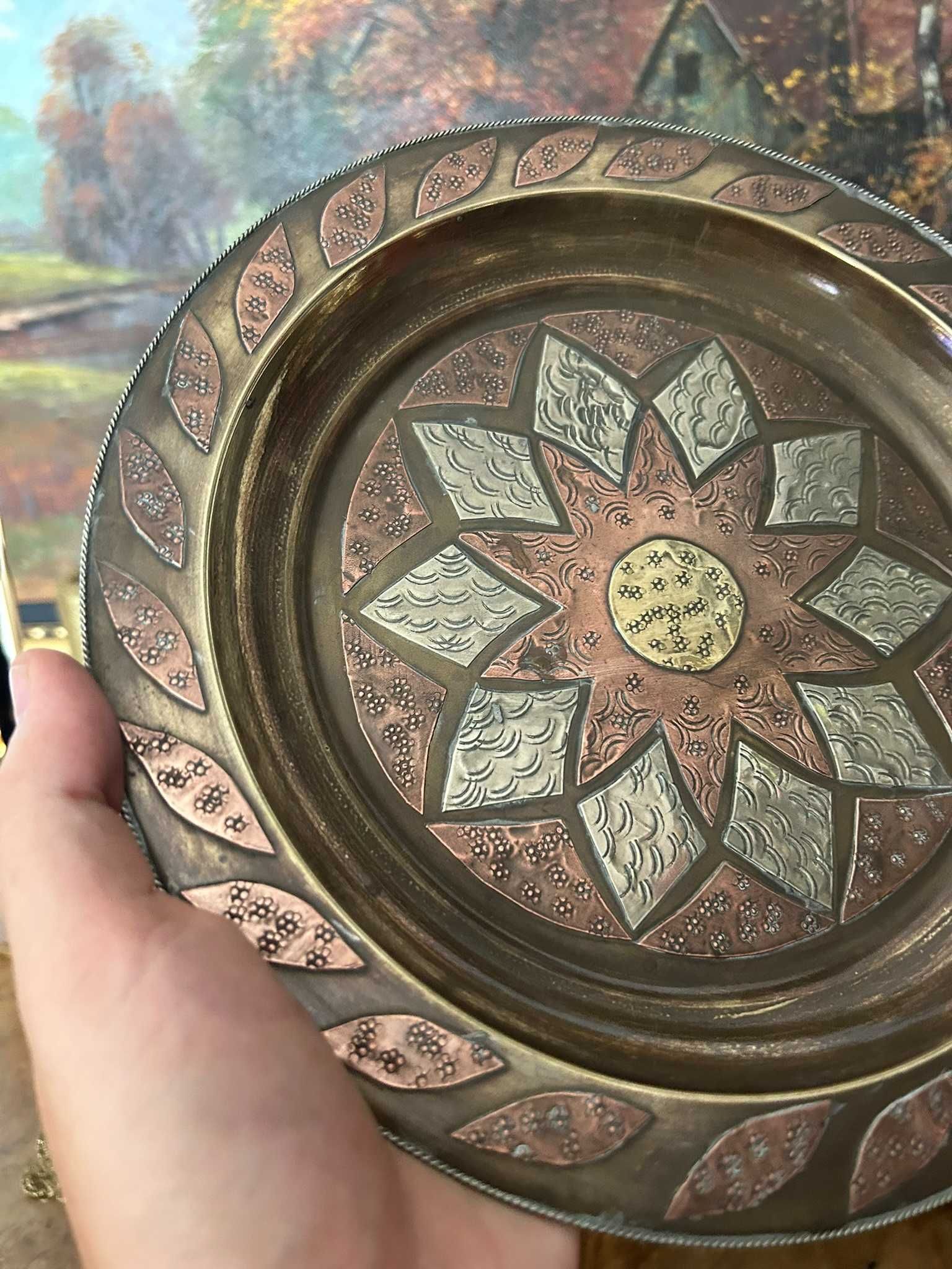 A168 Farfurie decorativa placheta 334g 25cm diametru lucrata manual