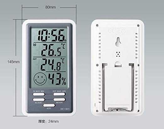 DC803 термо-гигрометр с функцией измерения температуры и влажности.