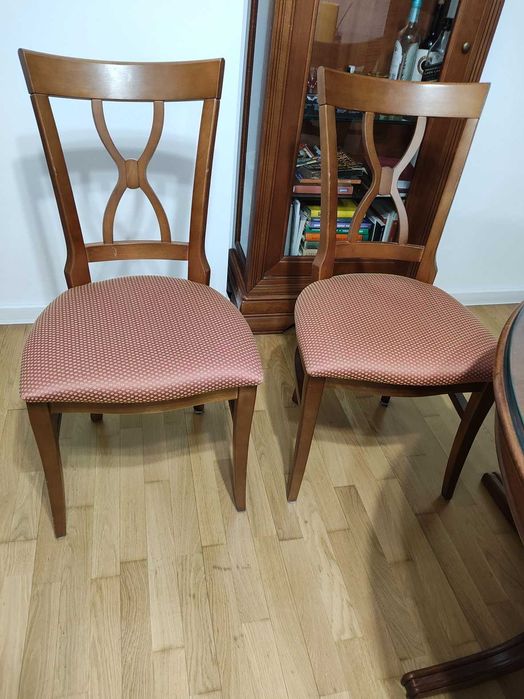 Set 6 scaune bordo, LOUIS PHILIPPE lemn masiv Mobexpert ca si noua,