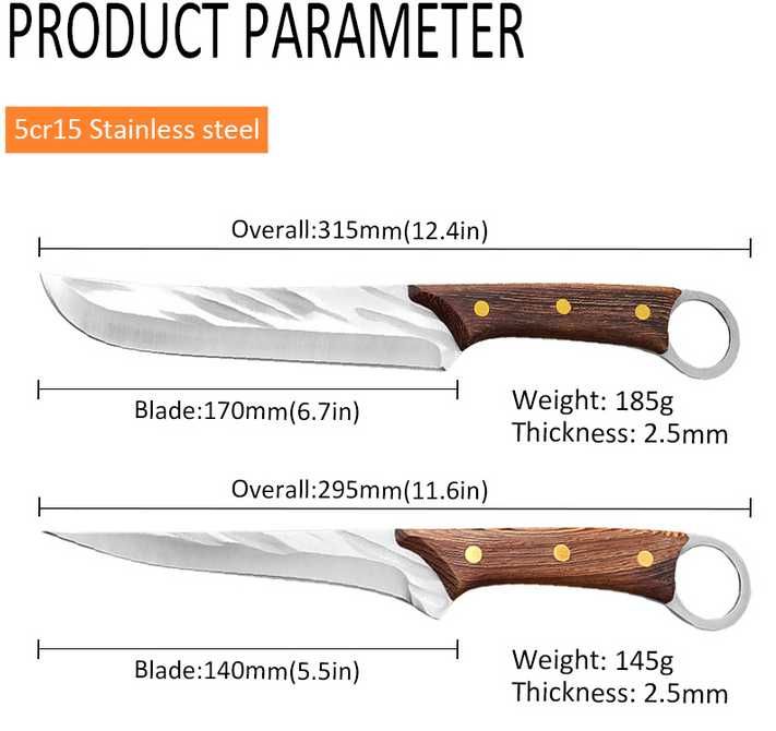 Cutit dezosare, macelarie, casnic, 2 modele, teaca piele ECO