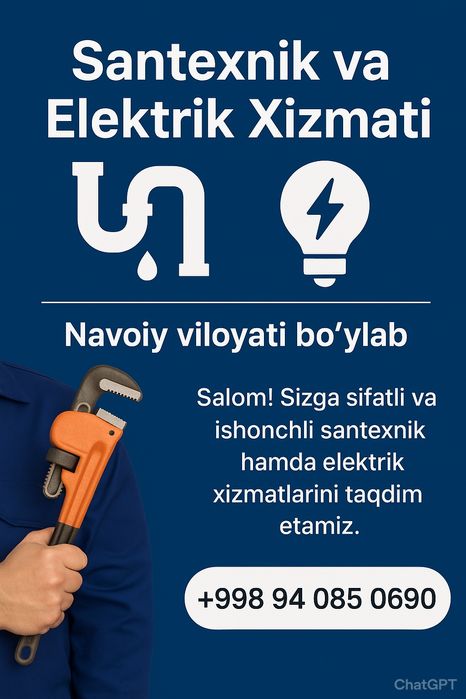 Santexnik va Elektrik Xizmati – Navoiy viloyati bo‘ylab