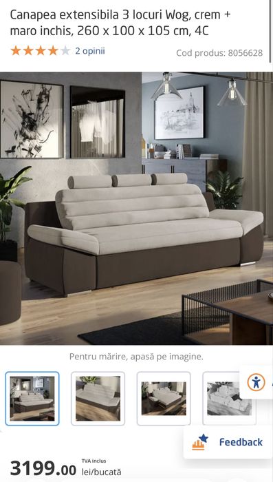 Vand canapea extensibila WOG